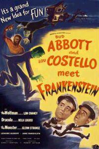 Poster for Bud Abbott Lou Costello Meet Frankenstein (1948).