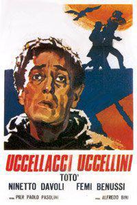 Poster for Uccellacci e uccellini (1966).
