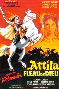 Plakát k filmu Attila (1954).