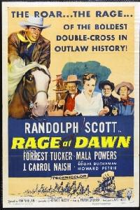 Обложка за Rage at Dawn (1955).