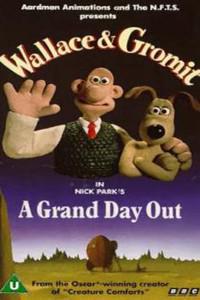 Poster for A Grand Day Out with Wallace and Gromit (1989).