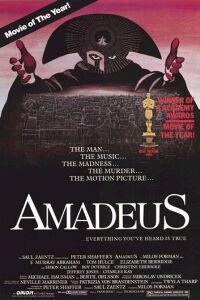 Cartaz para Amadeus (1984).